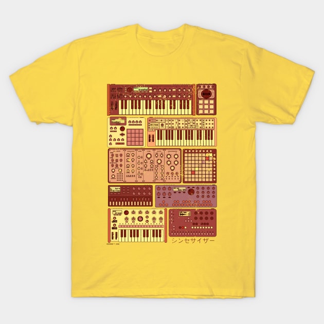 Synthesizers and Electronic Music Instruments T-Shirt by Mewzeek_T